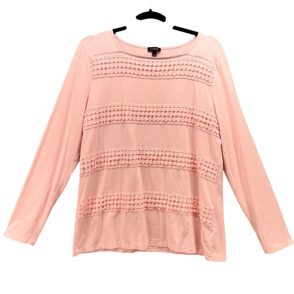 Talbots Crochet Blouse Pink‎ Large